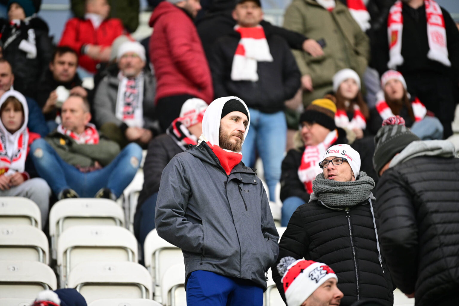 Kibice na meczu ŁKS Łódź - Ruch Chorzów 2023-12-17