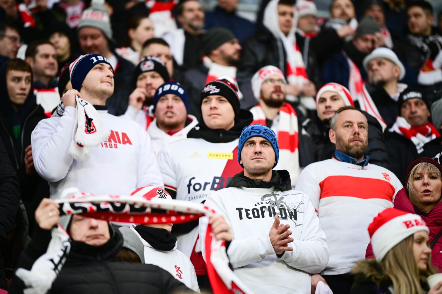 Kibice na meczu ŁKS Łódź - Ruch Chorzów 2023-12-17