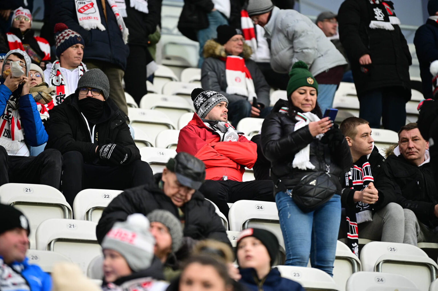 Kibice na meczu ŁKS Łódź - Ruch Chorzów 2023-12-17