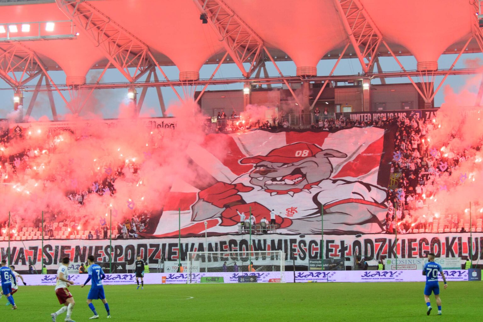 Kibice na meczu ŁKS Łódź - Ruch Chorzów 2023-12-17