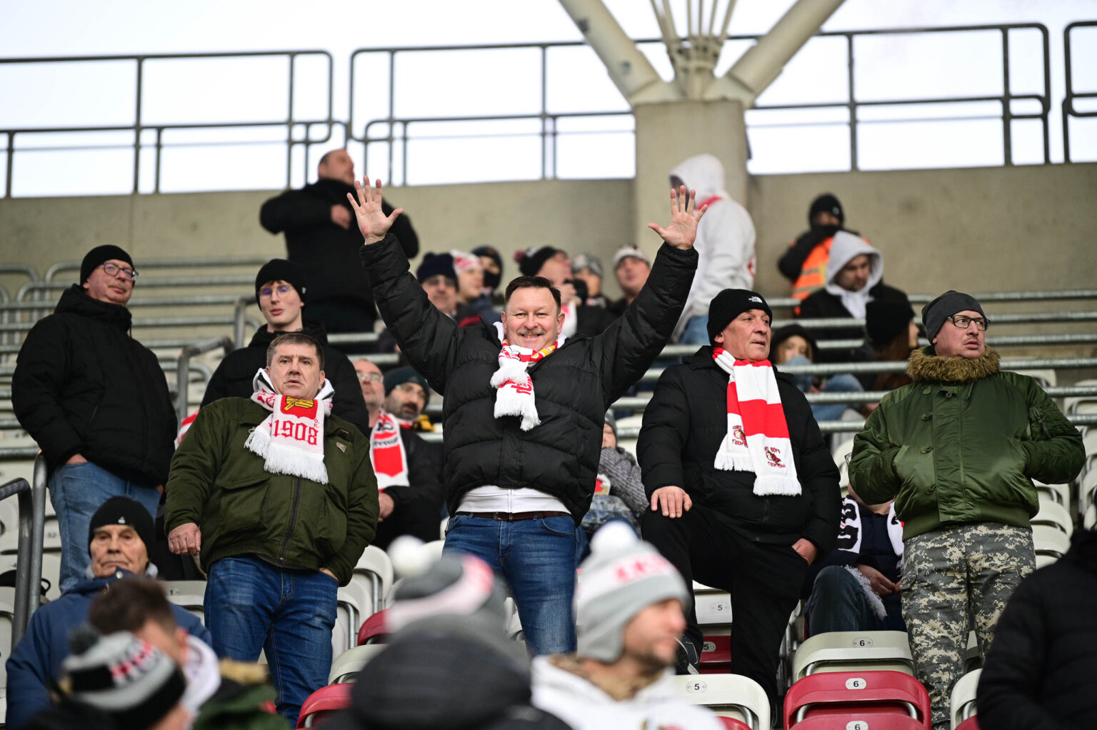 Kibice na meczu ŁKS Łódź - Ruch Chorzów 2023-12-17
