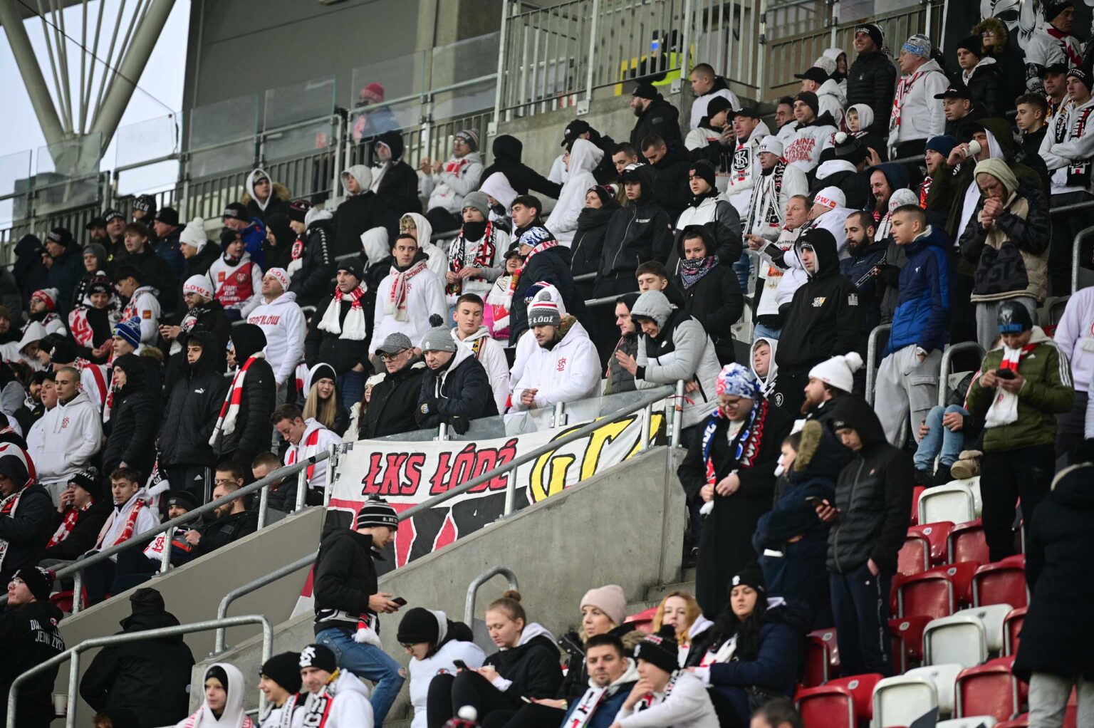 Kibice na meczu ŁKS Łódź - Ruch Chorzów 2023-12-17