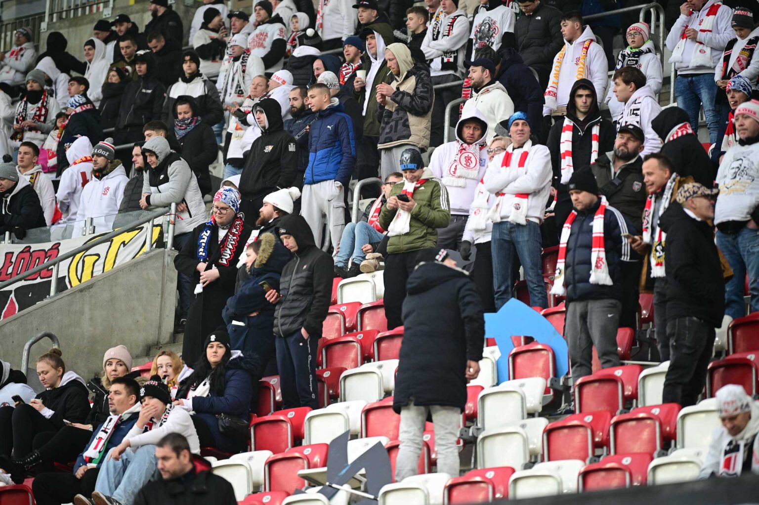 Kibice na meczu ŁKS Łódź - Ruch Chorzów 2023-12-17