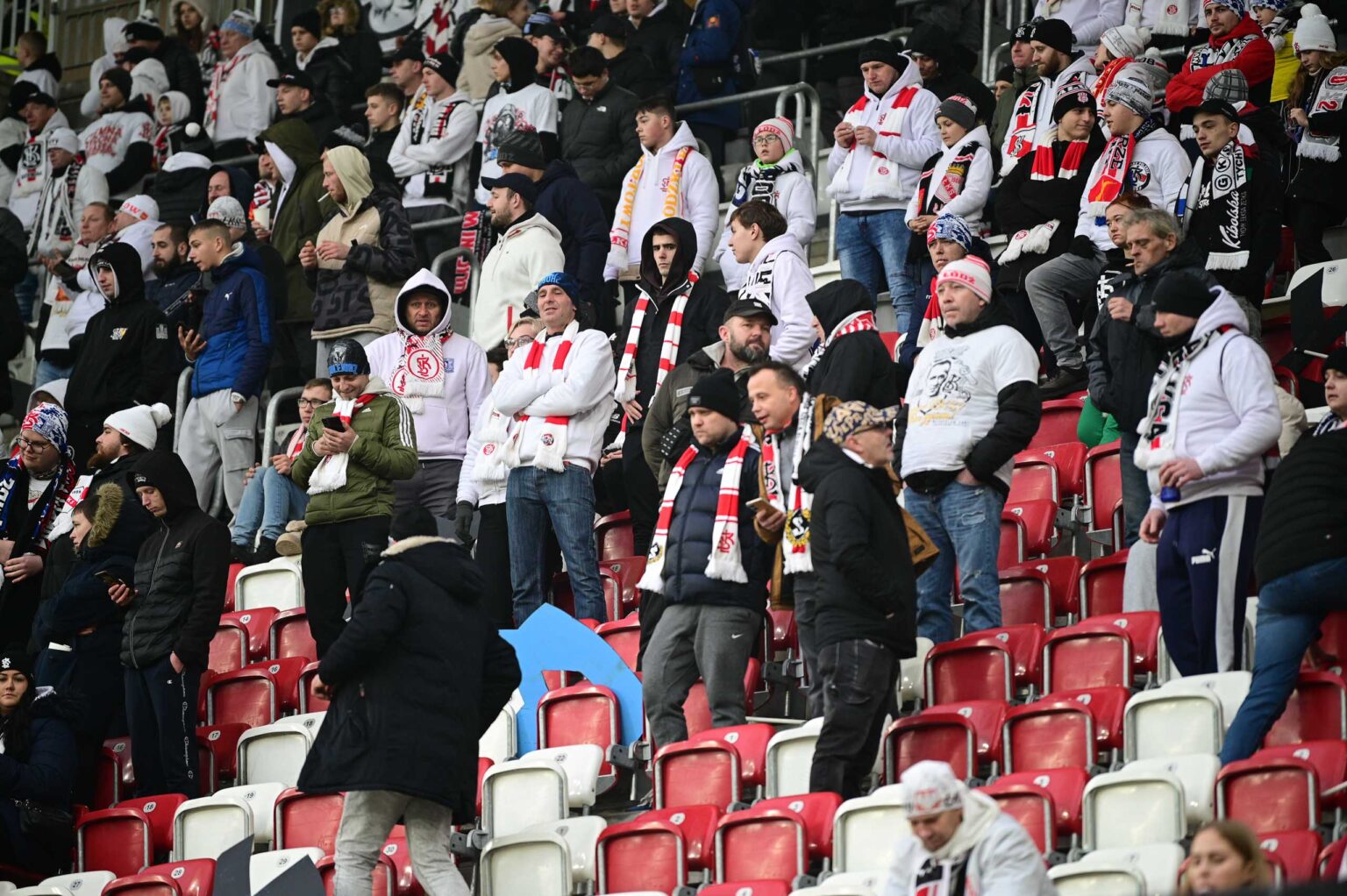 Kibice na meczu ŁKS Łódź - Ruch Chorzów 2023-12-17