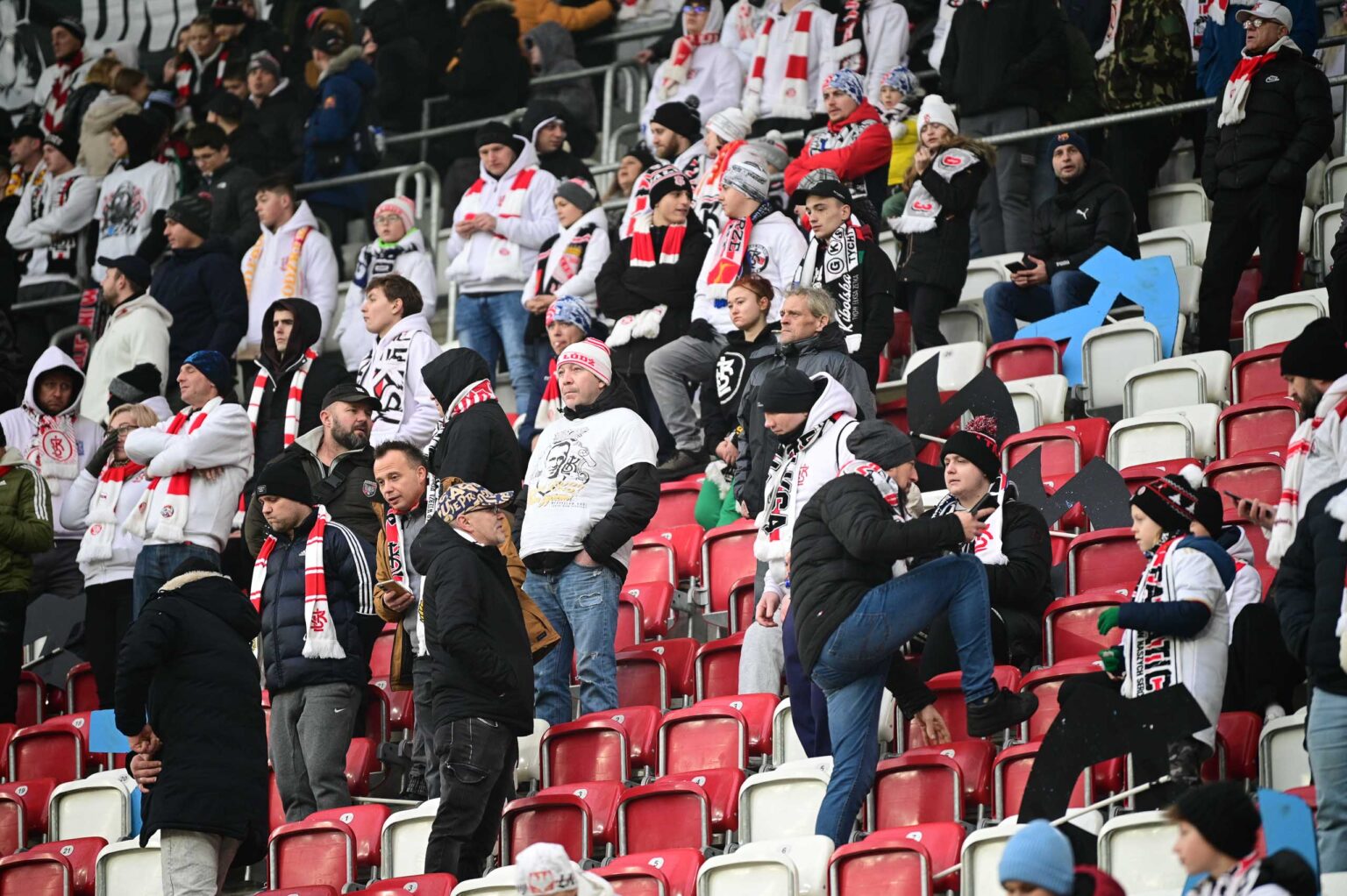 Kibice na meczu ŁKS Łódź - Ruch Chorzów 2023-12-17