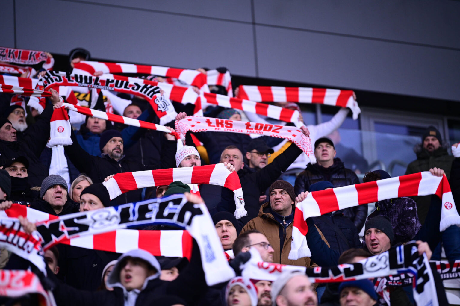 Kibice na meczu ŁKS Łódź - Ruch Chorzów 2023-12-17