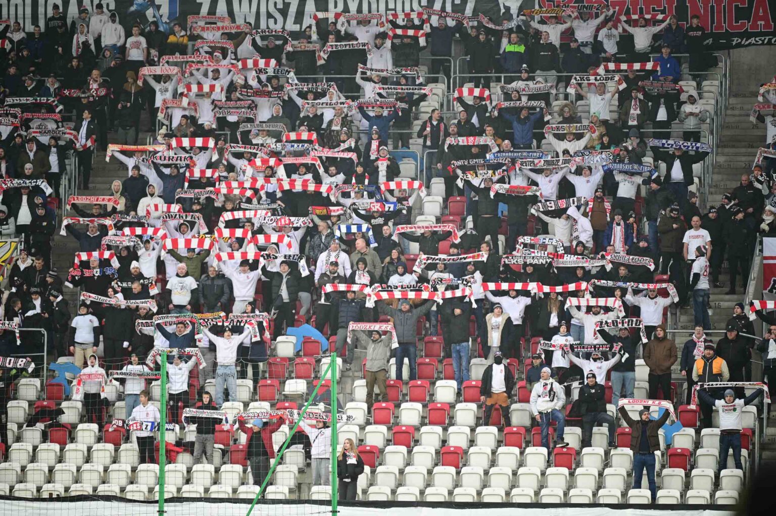 Kibice na meczu ŁKS Łódź - Ruch Chorzów 2023-12-17
