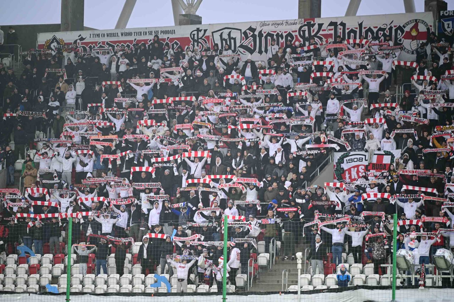 Kibice na meczu ŁKS Łódź - Ruch Chorzów 2023-12-17