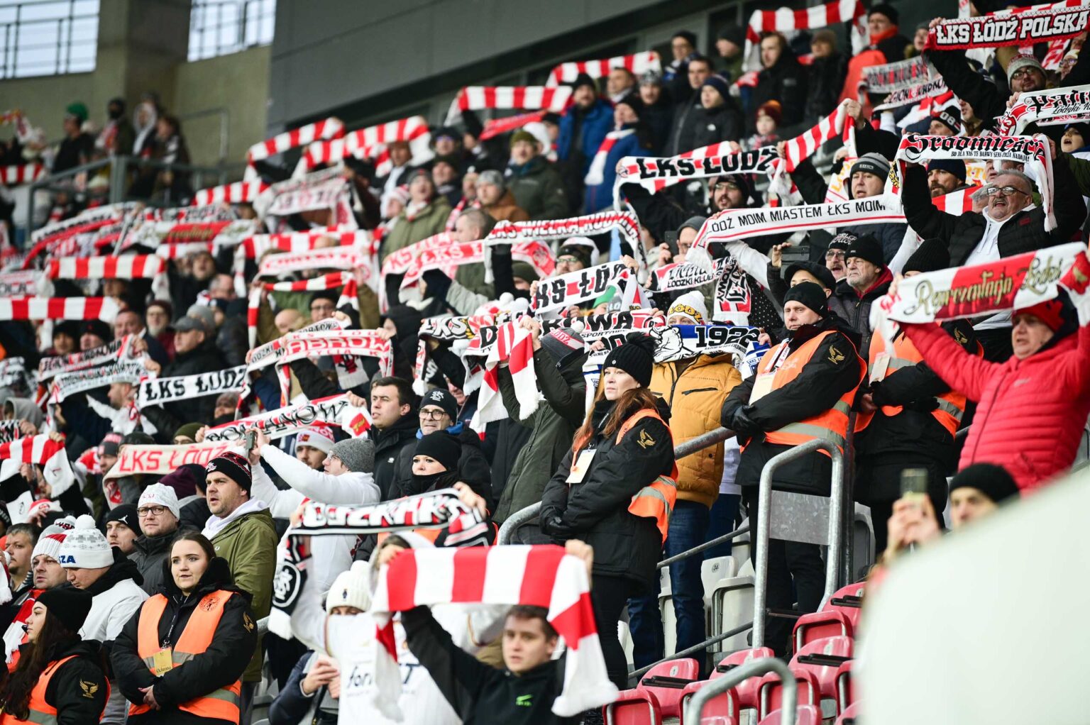 Kibice na meczu ŁKS Łódź - Ruch Chorzów 2023-12-17