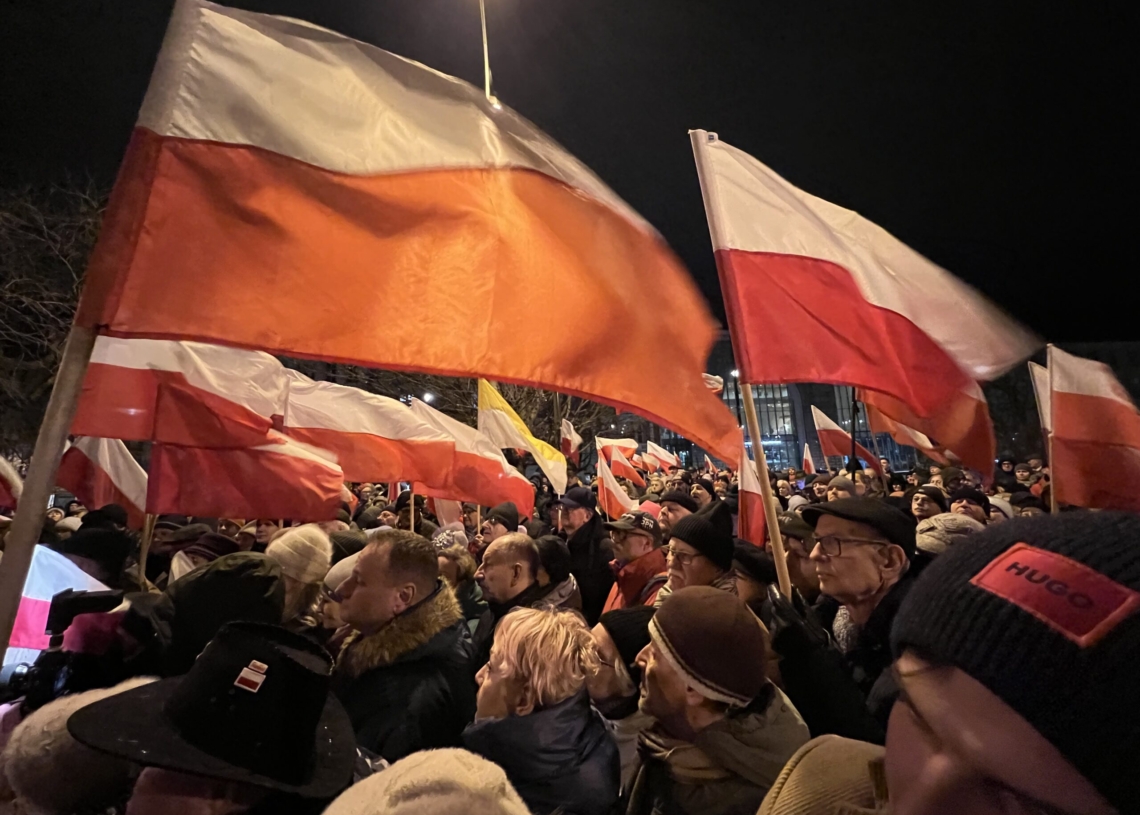Protest przed siedzibą łódzkiego oddziału TVP