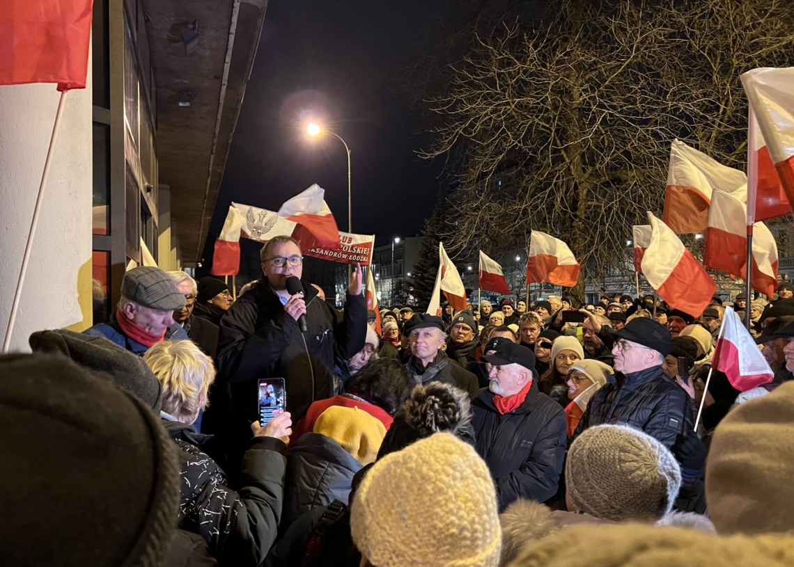 Protest przed siedzibą łódzkiego oddziału TVP