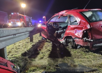 Wypadek na autostradzie A1 w Kruszowie