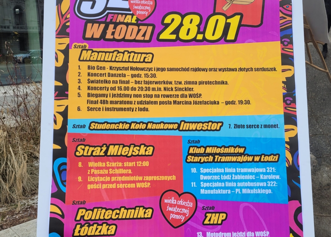 32. finał WOŚP w Łodzi. Co zaplanowano?