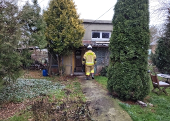 Pożar na terenie ogródków działkowych w Pabianicach.1 osoba nie żyje