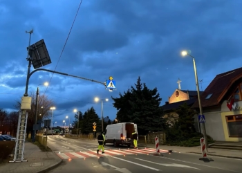 Inteligentne oświetlenie przejścia dla pieszych. Foto: Obywatelski Wieluń