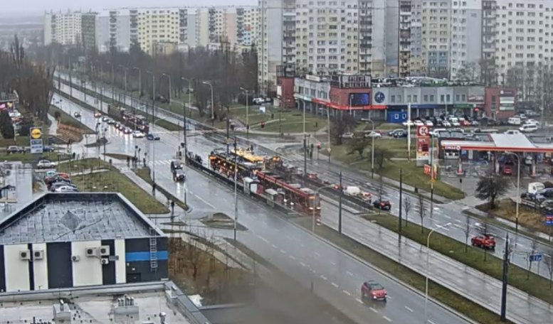 Zatrzymanie ruchu tramwajowego na Wyszyńskiego