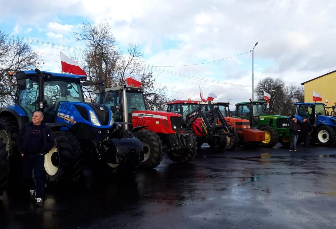 Kolejny protest rolników w Łódzkiem. Duże utrudnienia w powiecie sieradzkim 1 Kolejny protest rolników