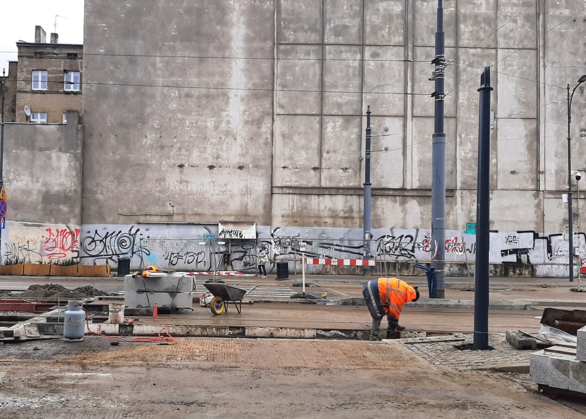 Półmetek prac na skrzyżowaniu ulic Zachodniej i Legionów w Łodzi [ZDJĘCIA, WIDEO]
