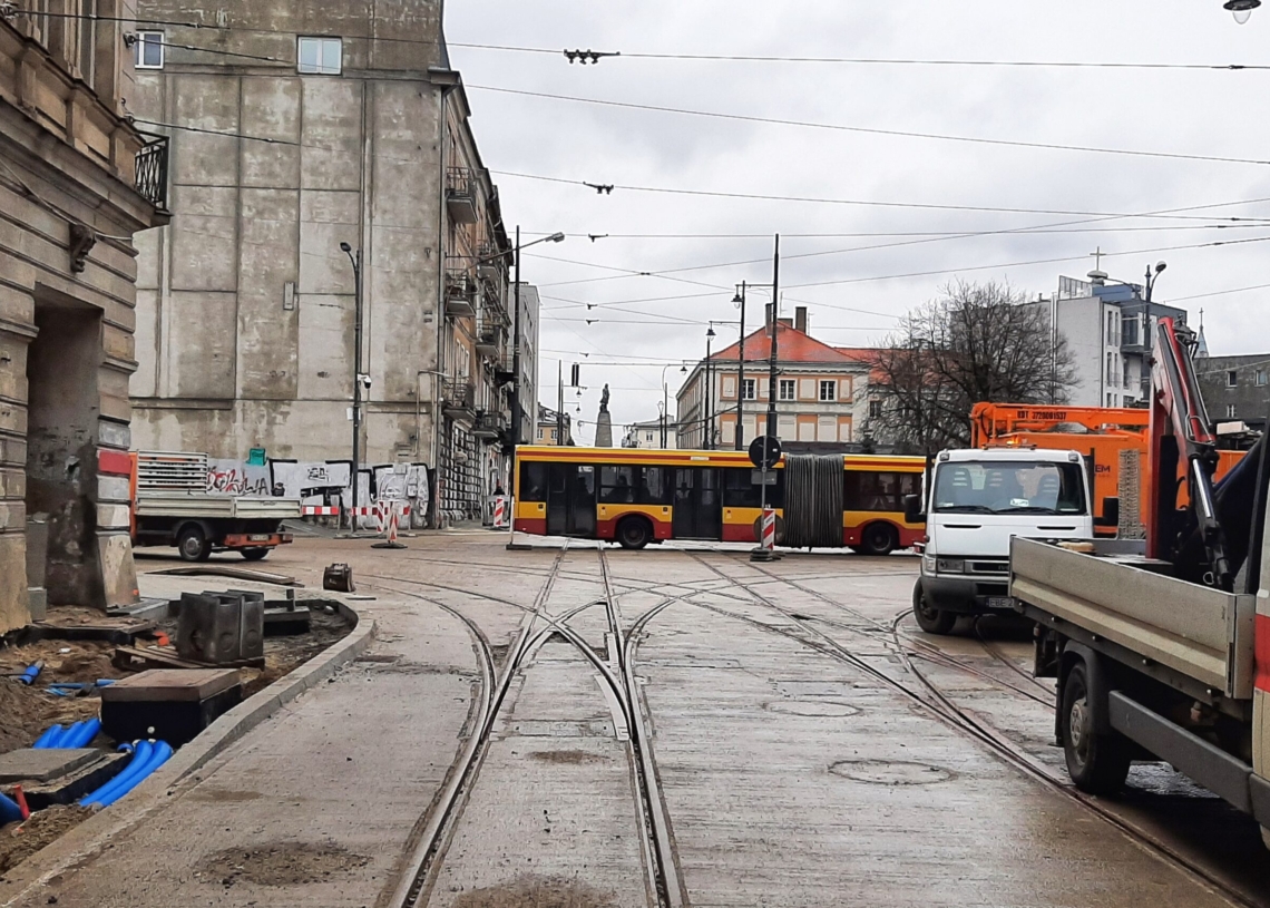 Półmetek prac na skrzyżowaniu ulic Zachodniej i Legionów w Łodzi [ZDJĘCIA, WIDEO]