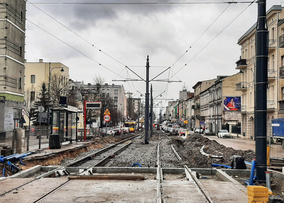 Półmetek prac na skrzyżowaniu ulic Zachodniej i Legionów w Łodzi