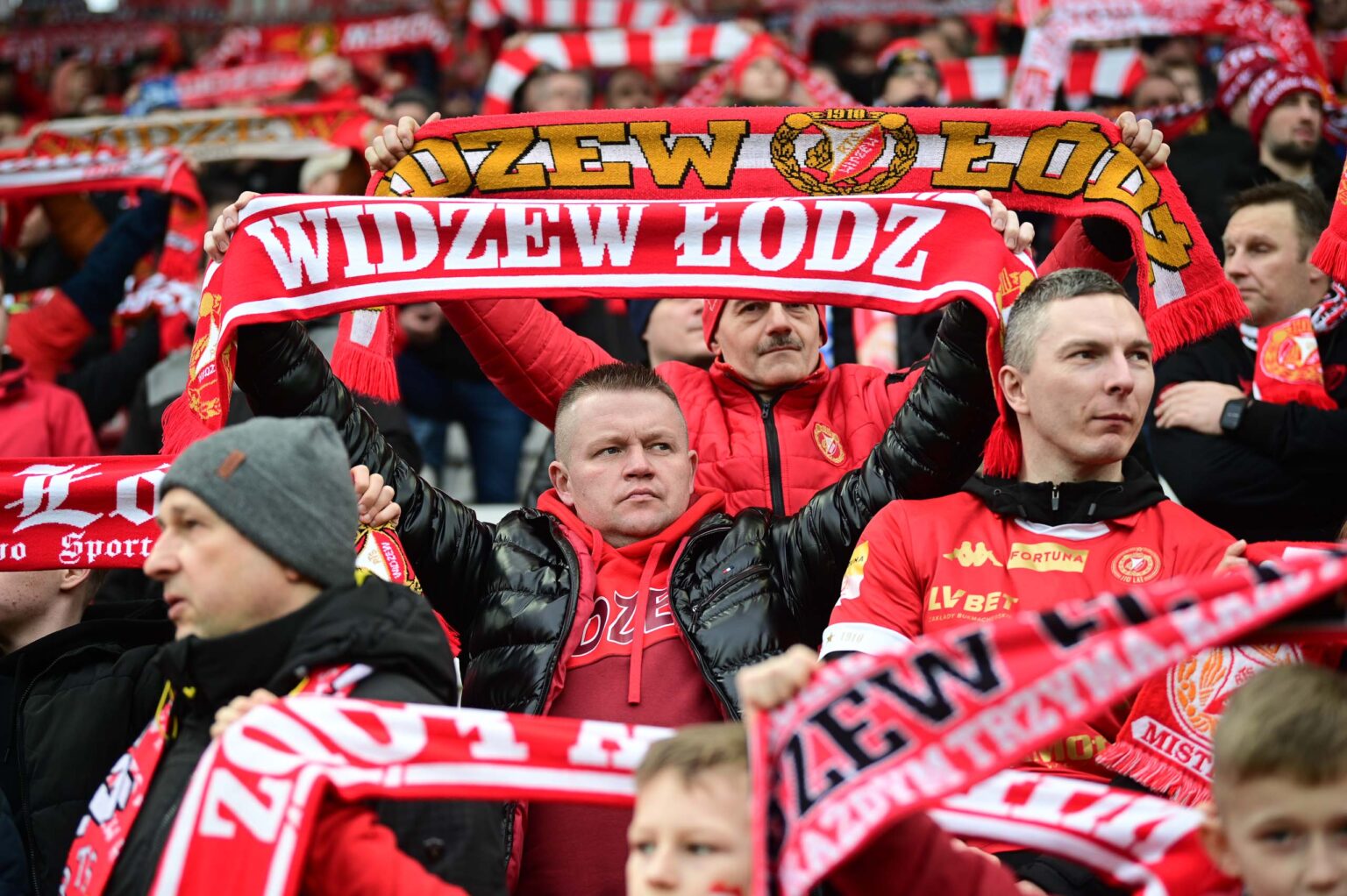 Kibice na meczu Widzew Łódź - Jagiellonia Białystok