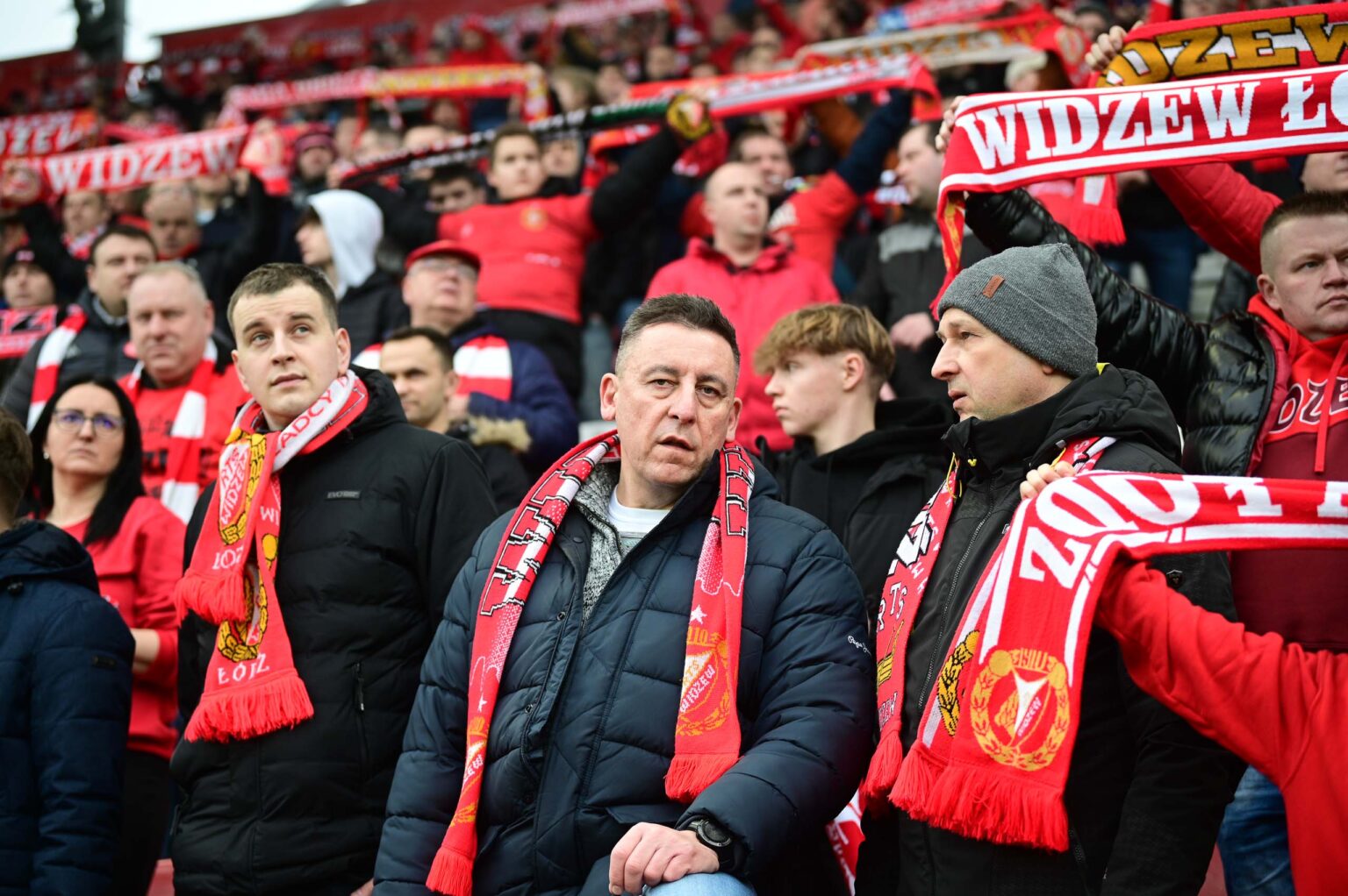 Kibice na meczu Widzew Łódź - Jagiellonia Białystok