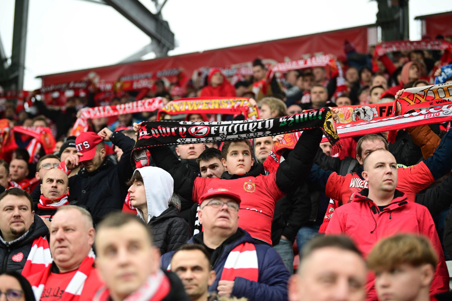 Kibice na meczu Widzew Łódź - Jagiellonia Białystok