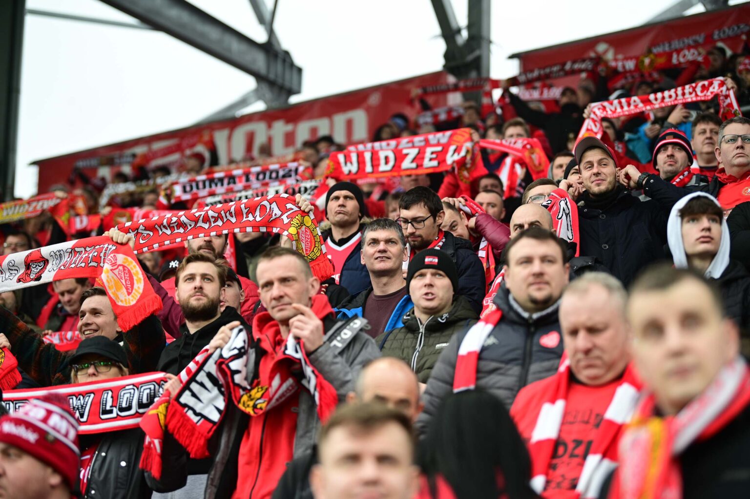 Kibice na meczu Widzew Łódź - Jagiellonia Białystok