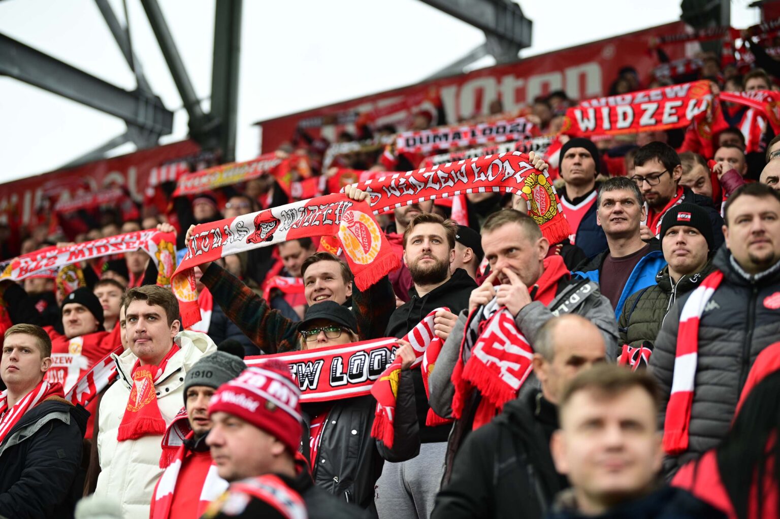 Kibice na meczu Widzew Łódź - Jagiellonia Białystok
