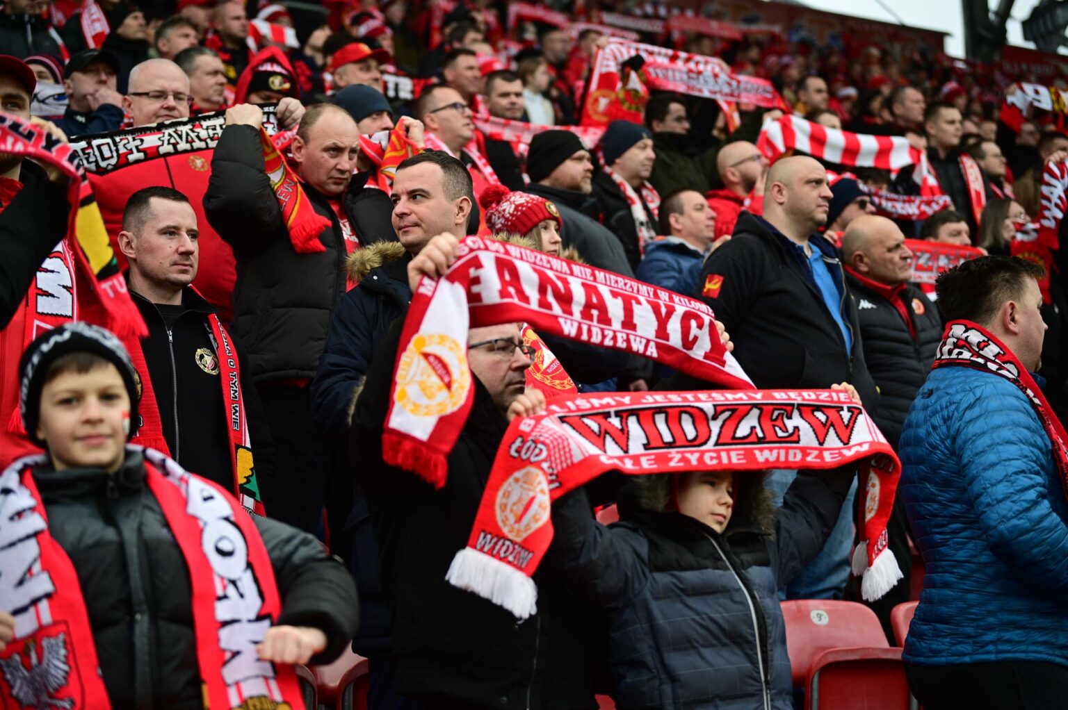Kibice na meczu Widzew Łódź - Jagiellonia Białystok