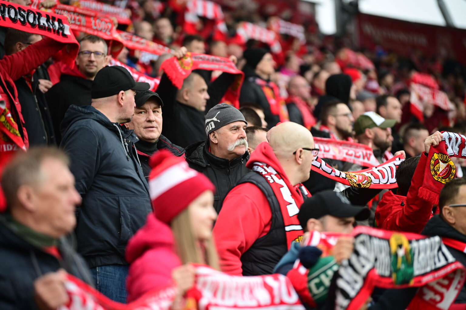 Kibice na meczu Widzew Łódź - Jagiellonia Białystok