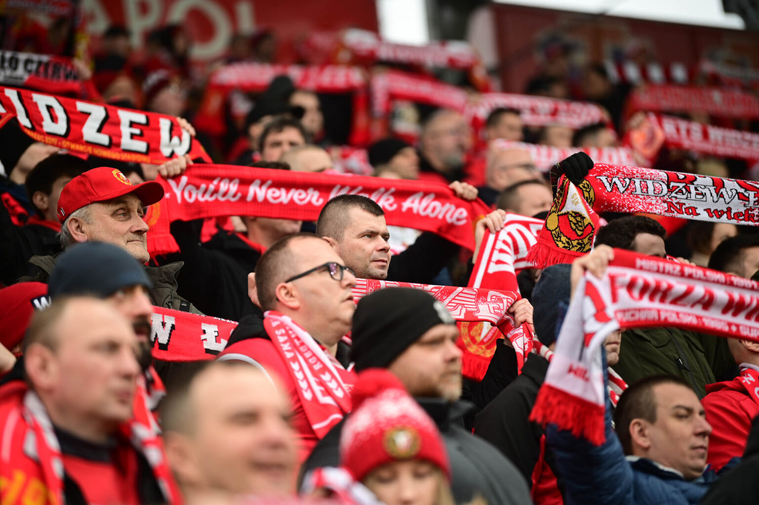 Kibice na meczu Widzew Łódź - Jagiellonia Białystok