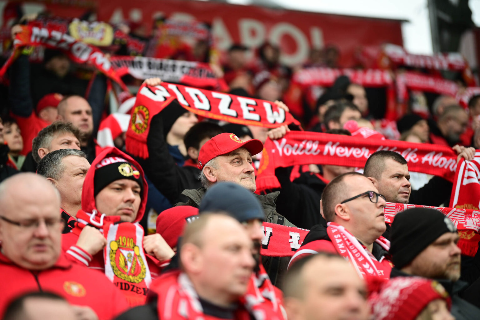 Kibice na meczu Widzew Łódź - Jagiellonia Białystok