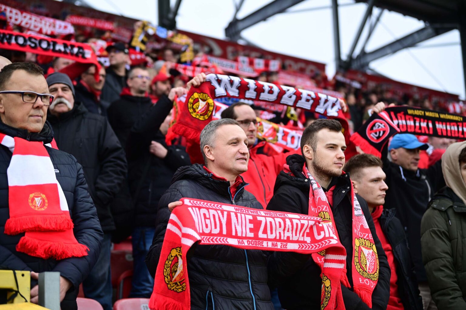Kibice na meczu Widzew Łódź - Jagiellonia Białystok