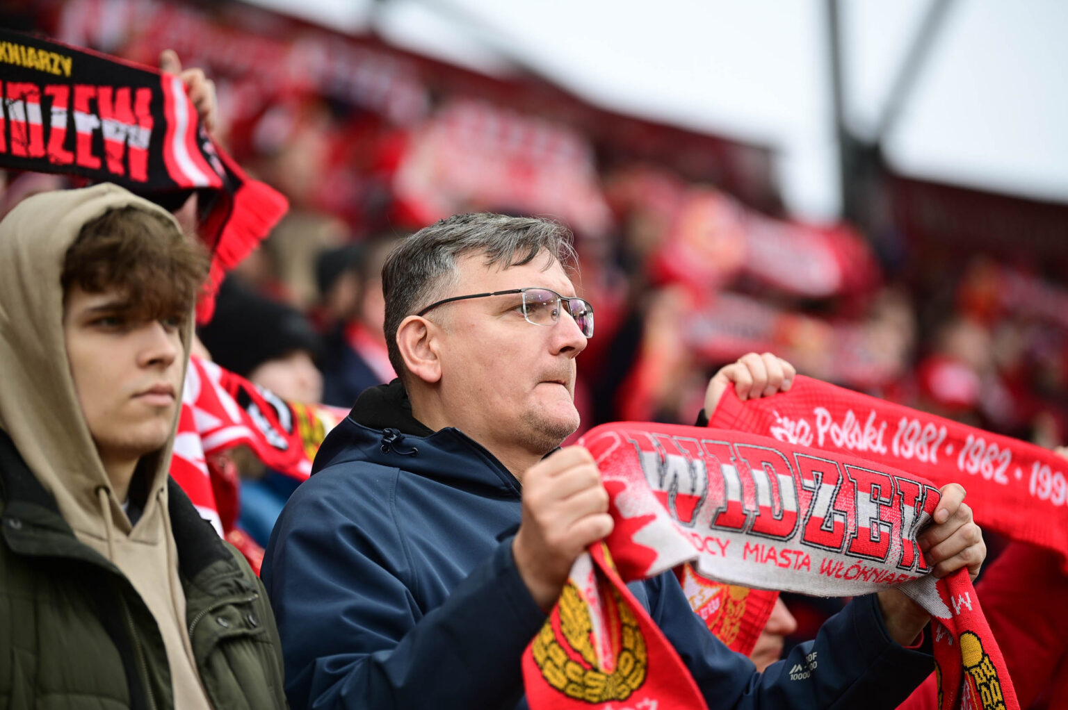 Kibice na meczu Widzew Łódź - Jagiellonia Białystok