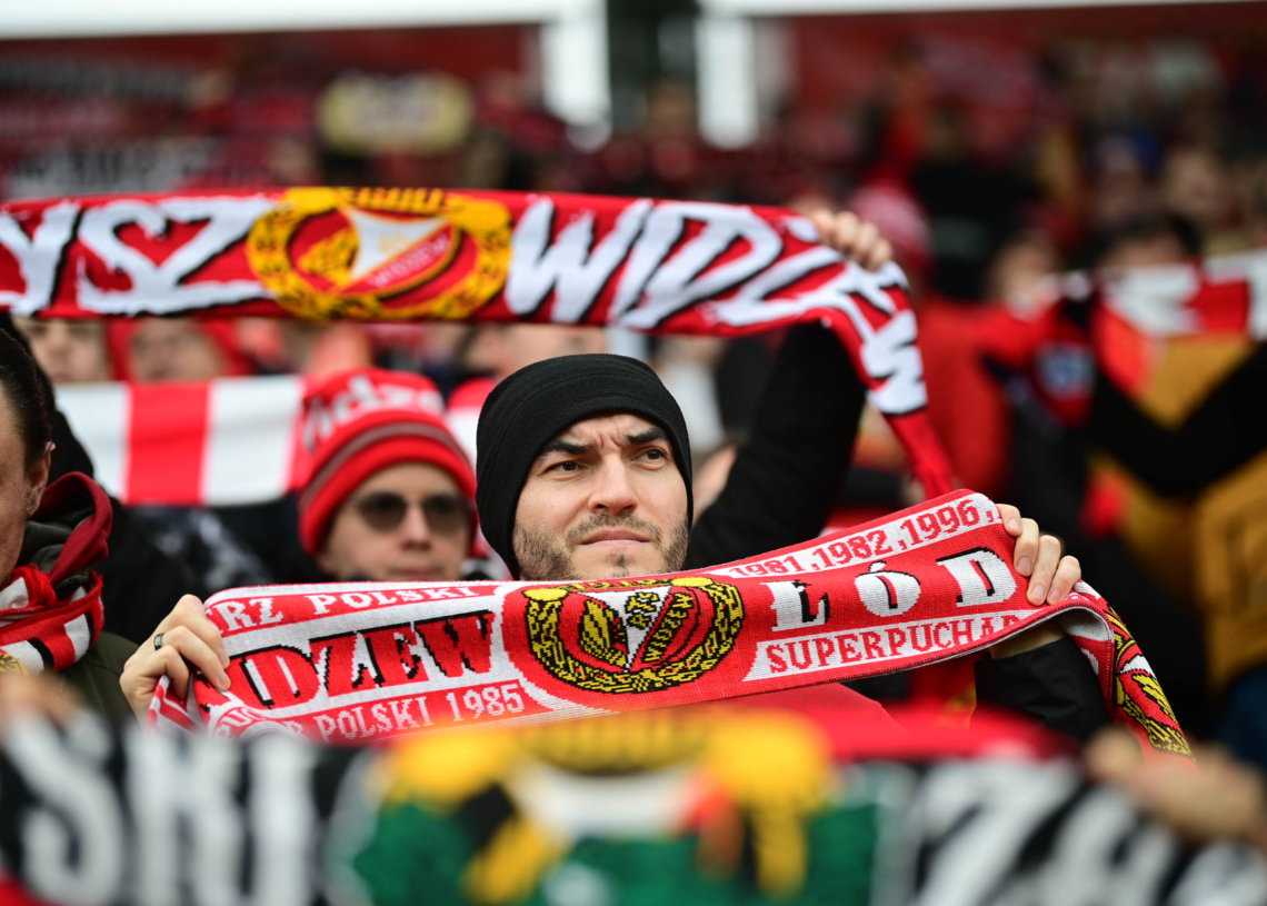 Kibice na meczu Widzew Łódź – Jagiellonia Białystok | 2024-02-11