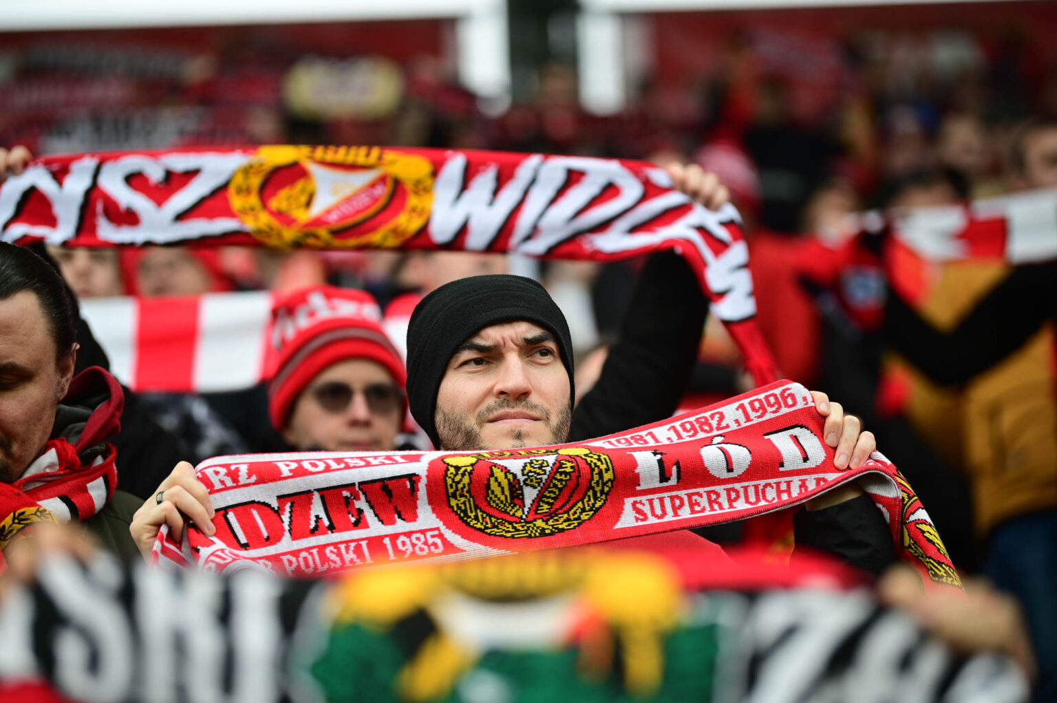 Kibice na meczu Widzew Łódź - Jagiellonia Białystok