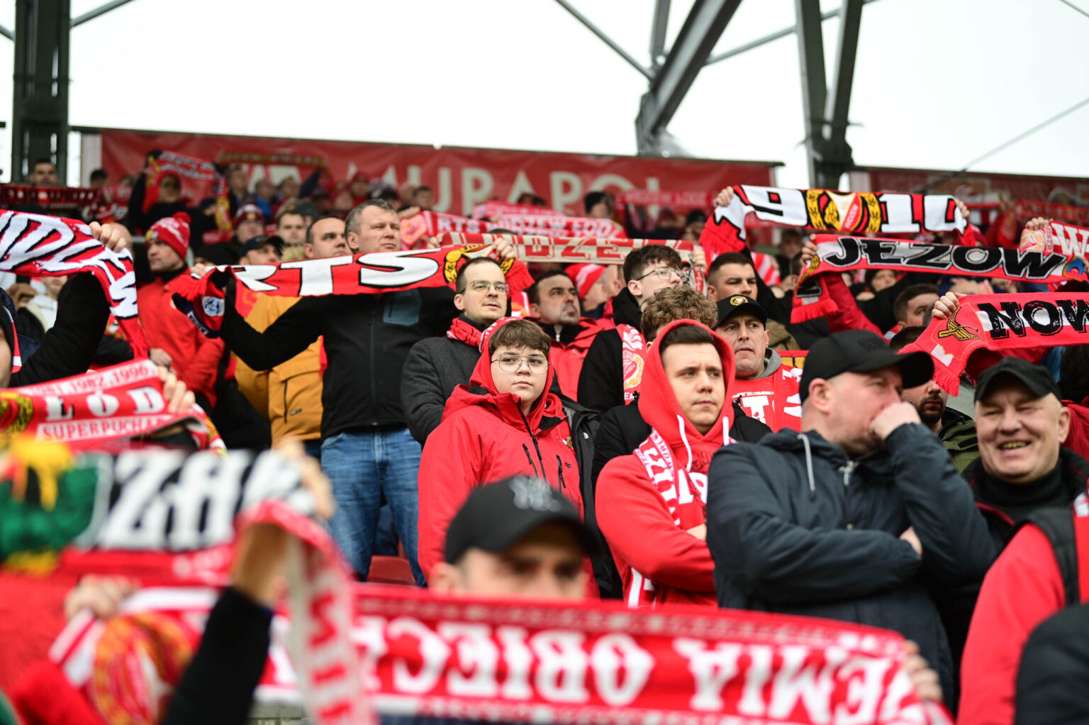 Kibice na meczu Widzew Łódź - Jagiellonia Białystok