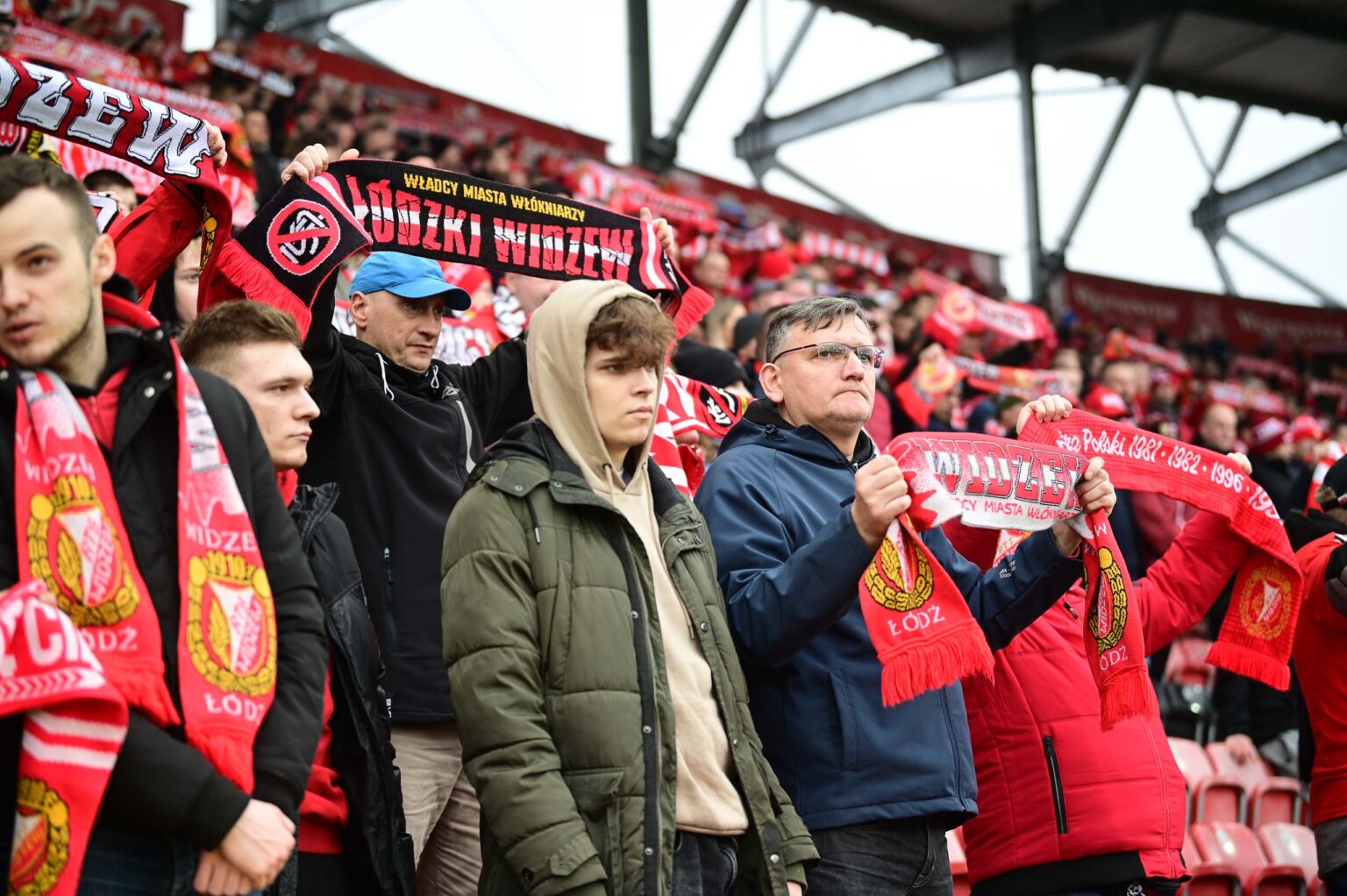 Kibice na meczu Widzew Łódź - Jagiellonia Białystok
