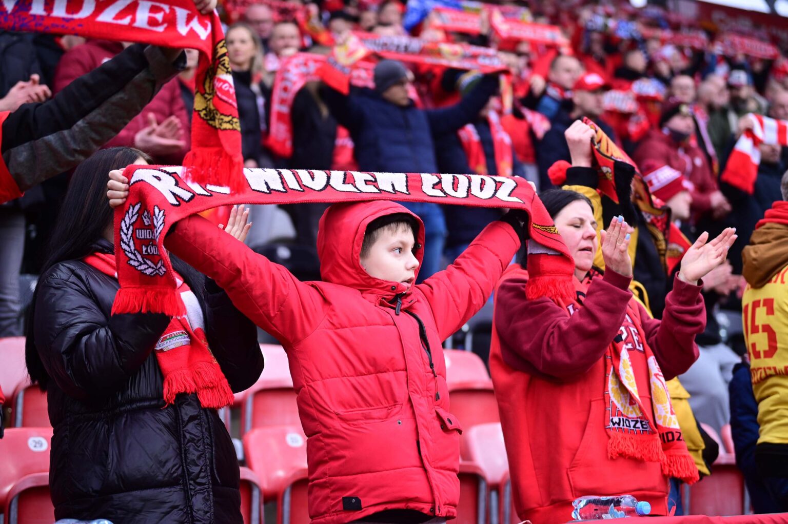 Kibice na meczu Widzew Łódź - Jagiellonia Białystok