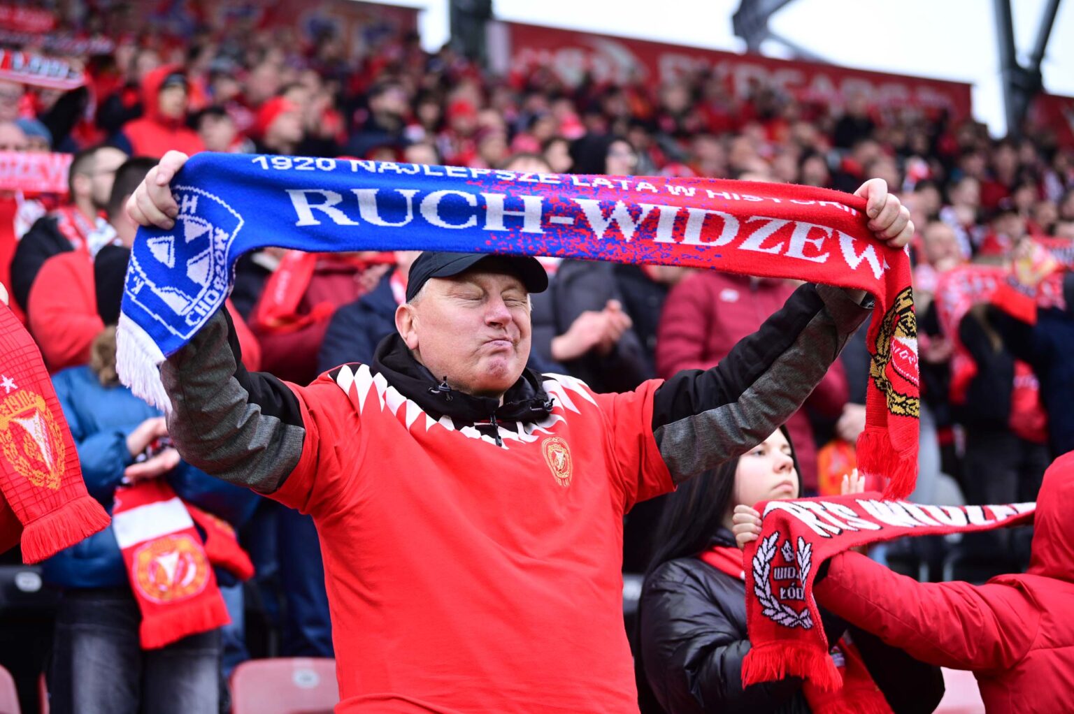 Kibice na meczu Widzew Łódź - Jagiellonia Białystok