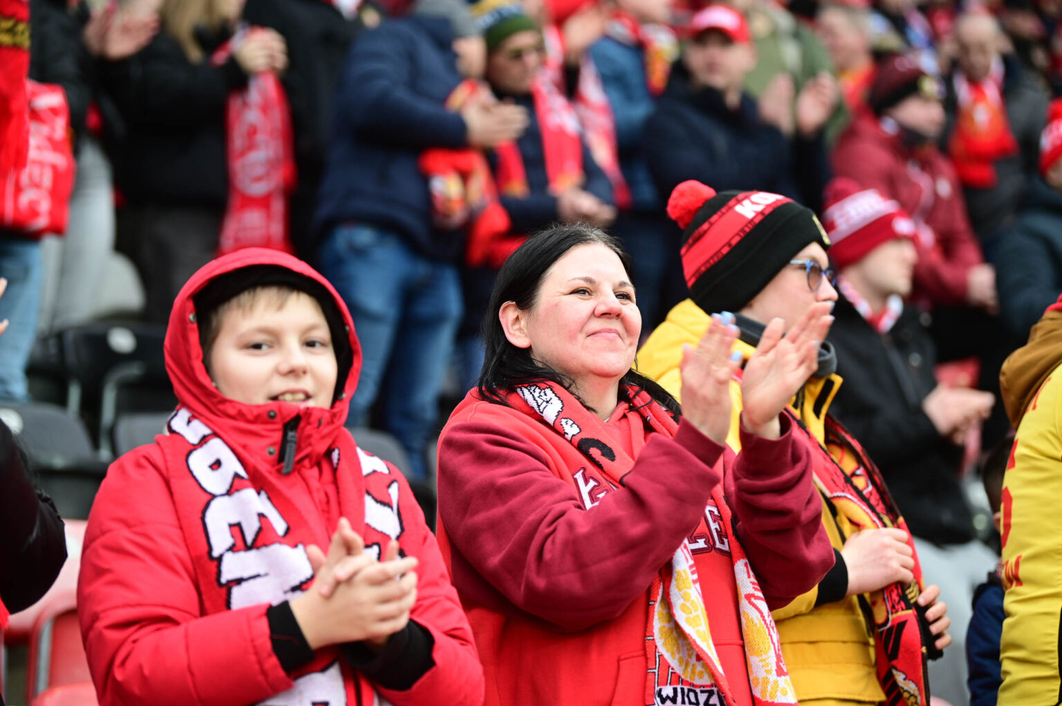 Kibice na meczu Widzew Łódź - Jagiellonia Białystok