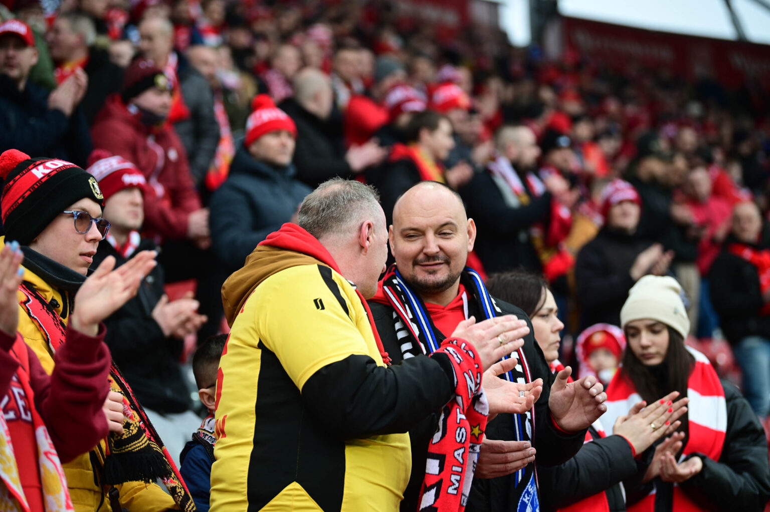 Kibice na meczu Widzew Łódź - Jagiellonia Białystok