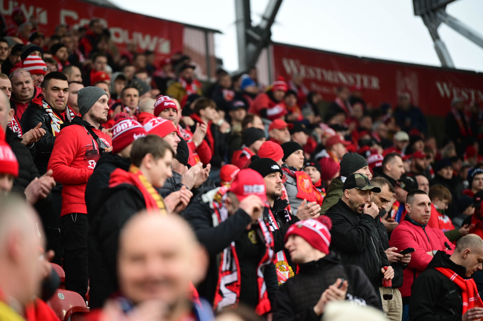 Kibice na meczu Widzew Łódź - Jagiellonia Białystok
