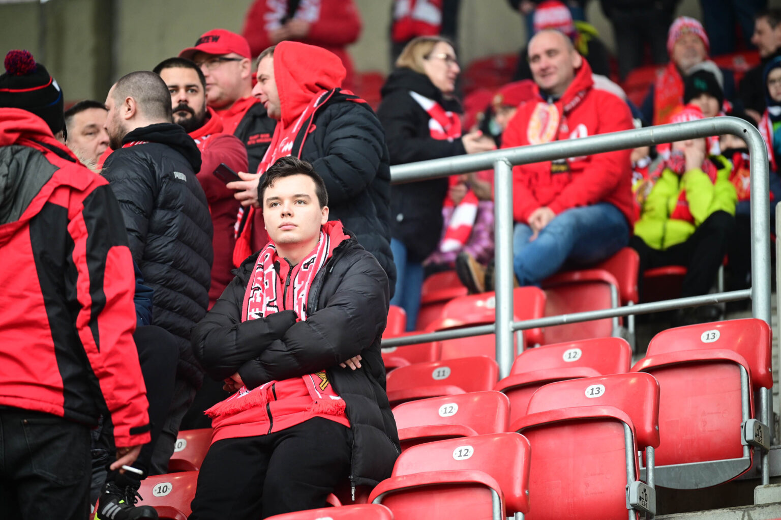 Kibice na meczu Widzew Łódź - Jagiellonia Białystok
