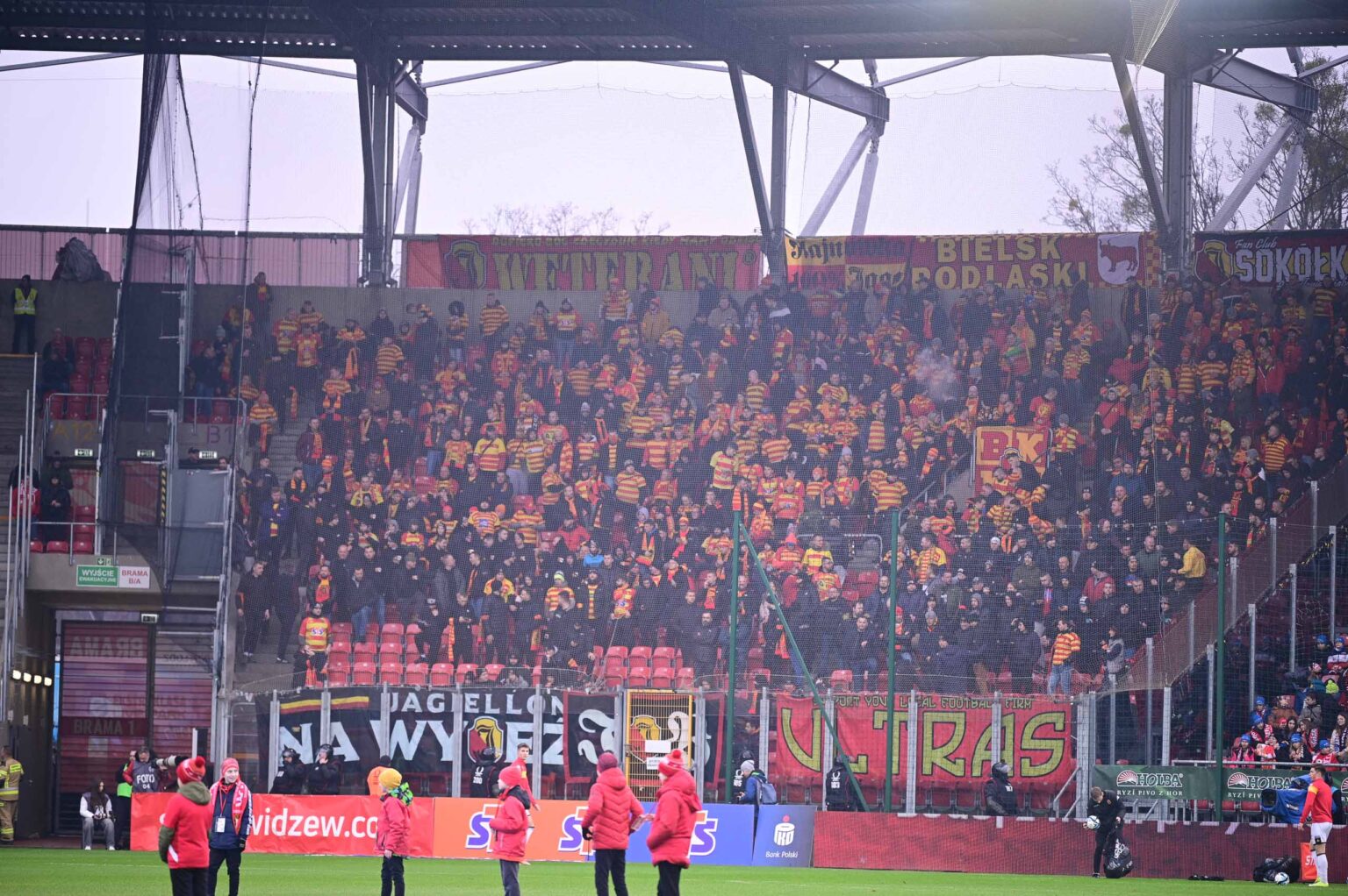 Kibice na meczu Widzew Łódź - Jagiellonia Białystok