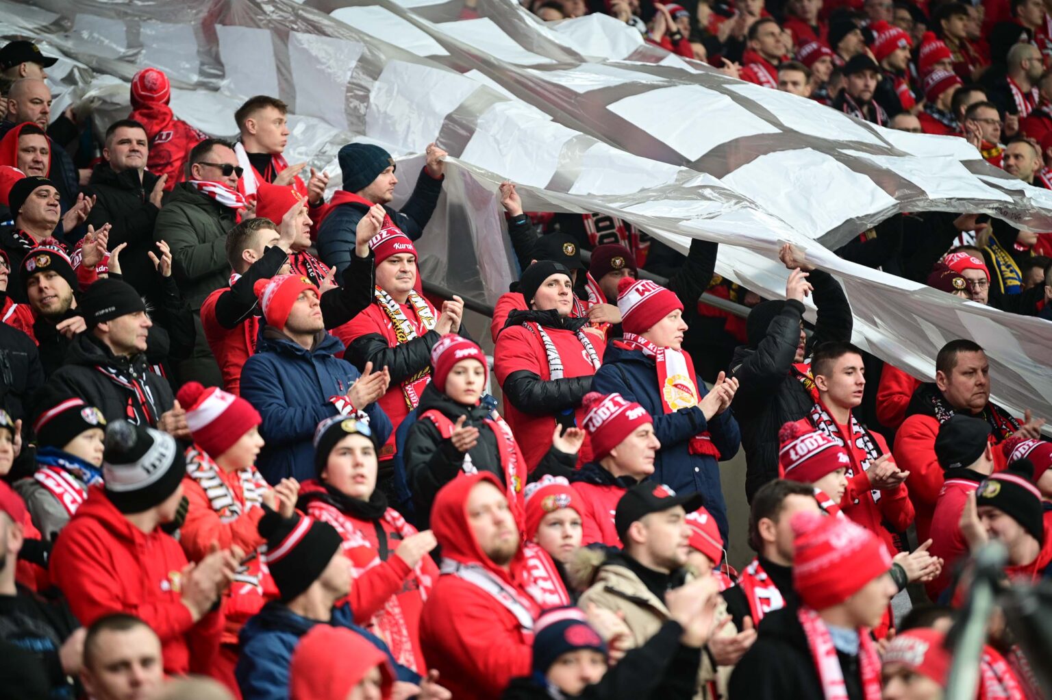 Kibice na meczu Widzew Łódź - Jagiellonia Białystok