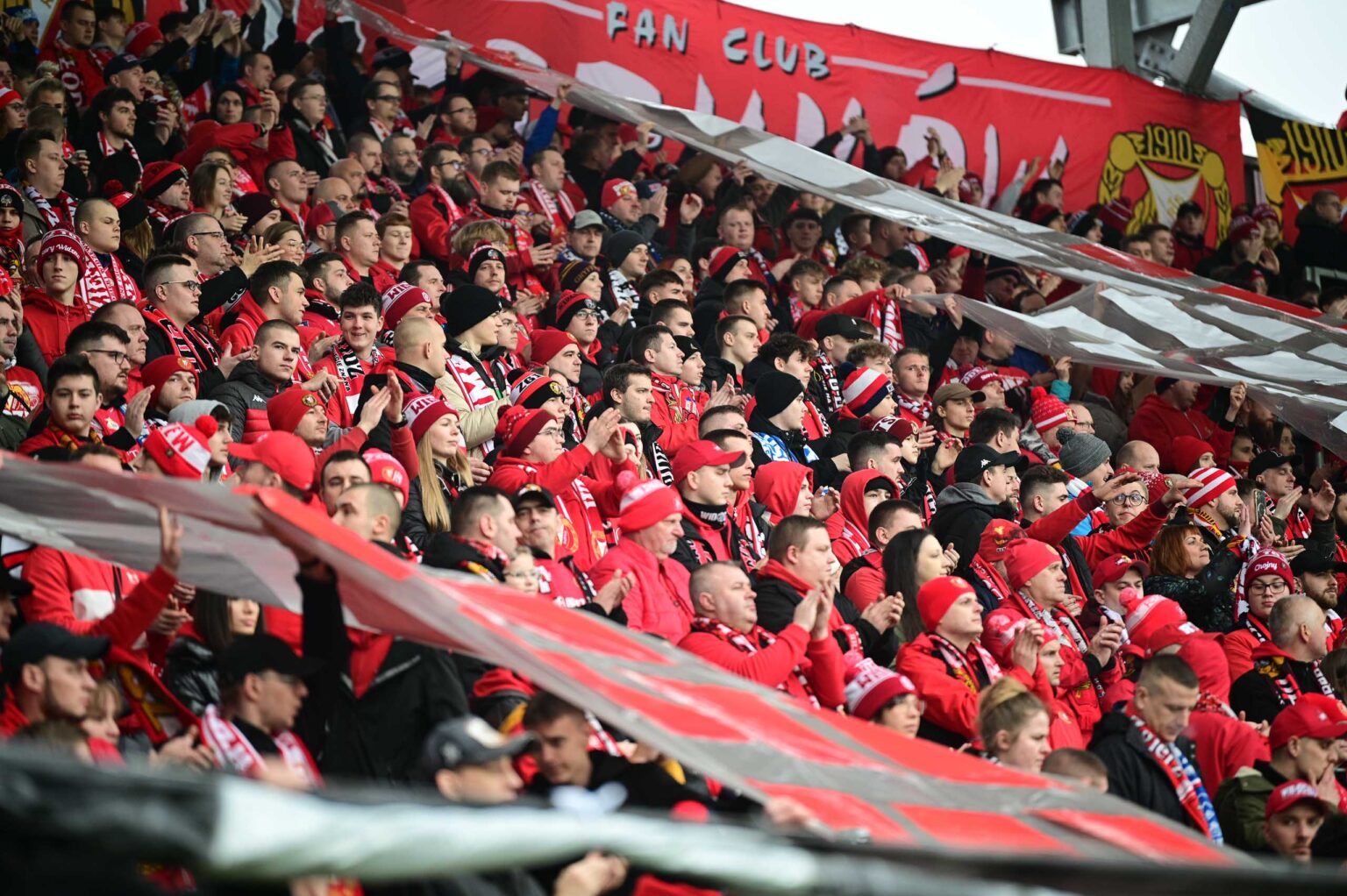 Kibice na meczu Widzew Łódź - Jagiellonia Białystok