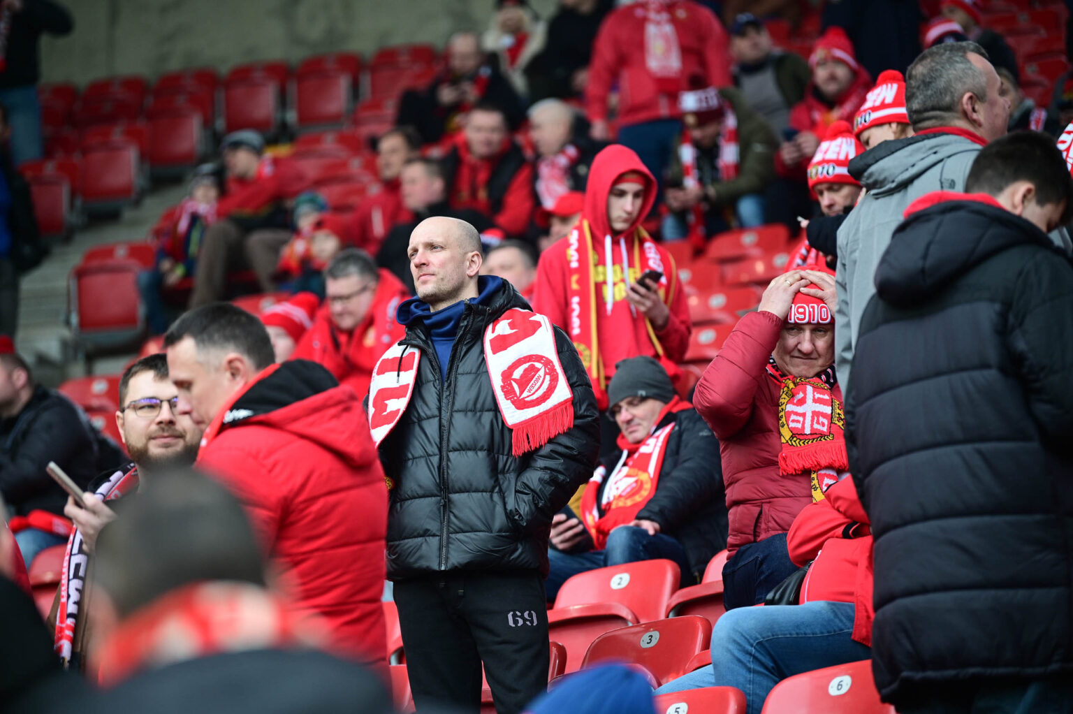 Kibice na meczu Widzew Łódź - Jagiellonia Białystok