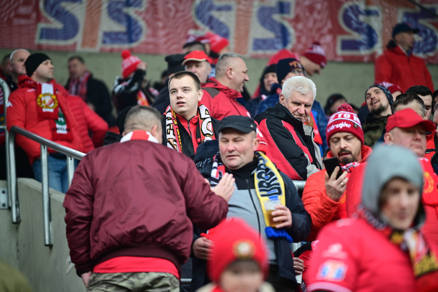 Kibice na meczu Widzew Łódź - Jagiellonia Białystok